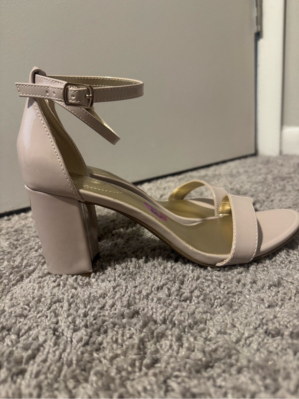Women’s Nude Block Heel Ankle Strap Sandals